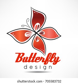 White background with color butterfly