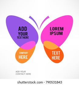 White background with color butterfly
