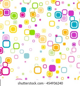 White background with color geometric pattern. Vector paper illustration.