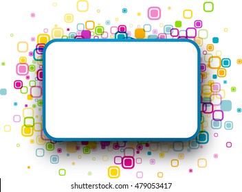 Weißer Hintergrund mit geometrischem Farbmuster. Vektorgrafik.