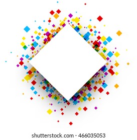 Fondo blanco con hombros de color. Ilustración de papel vector.