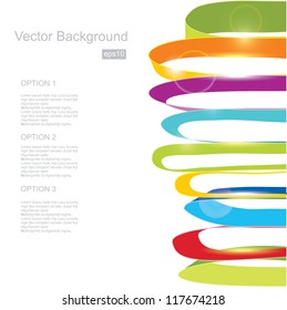 White background with color ribbons