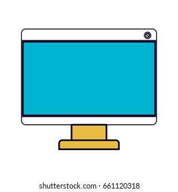 white background with color sections silhouette of lcd monitor vector illustration
