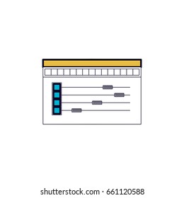 white background with color sections silhouette of color palette tool for designer graphic vector illustration