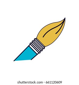 white background with color sections silhouette of paint brush tip vector illustration