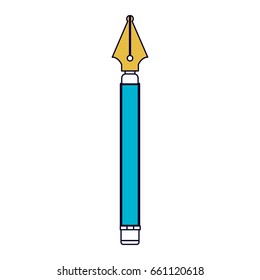 white background with color sections silhouette of fountain pen vector illustration