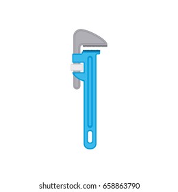 white background with color silhouette of pipe wrench vector illustration