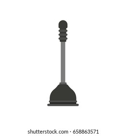 white background with color silhouette of toilet plunger icon vector illustration