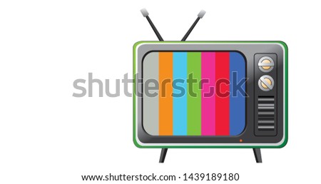 The white background color TV is suitable to be used as an illustration