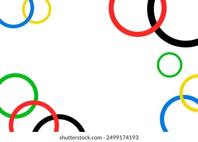 Fondo blanco con círculos de colores.