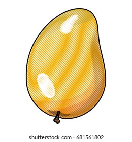 white background of colored crayon silhouette of mango fruit vector illustration