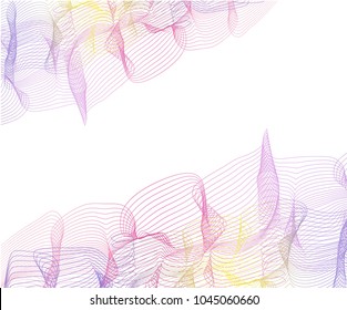 white background with colored curves lines in purple tones