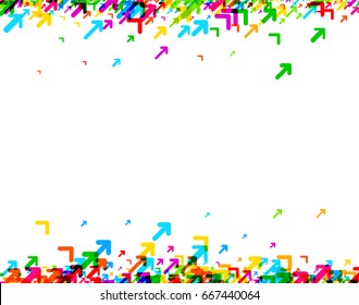White background with colorful arrows pattern. Vector paper illustration.