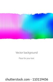 White background. Colorful brush stroke and place for text. Vector illustration