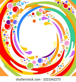 White background with Colorful bubbles. Vector illustration