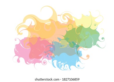 white background with colorful distorsion shapes - for ad, presentation background, booklet etc - vector illustration
