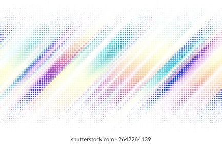 White background with colorful dotted halftone pattern. Abstract design background