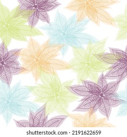 white background. colorful flower pattern. Botanical Motifs scattered random.