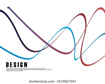 White background with colorful gradient ribbon pattern. White background with multicolored stripes pattern. Modern background.