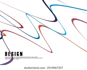 White background with colorful gradient ribbon pattern. White background with multicolored stripes pattern. Modern background.