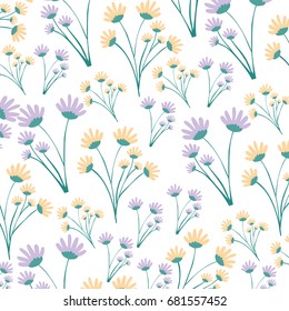 white background with colorful pattern of branches with flowers vector illustration