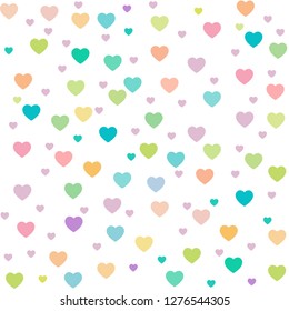 White background colorful romantic pattern vector
