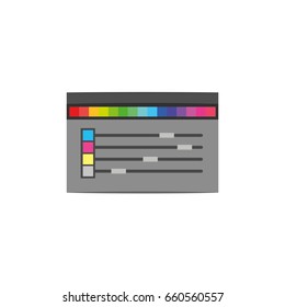white background with colorful silhouette of color palette tool for designer graphic vector illustration