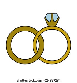 white background with colorful wedding rings vector illustration