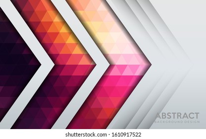 White background combine with colorful mosaic overlap layer. Modern background design.