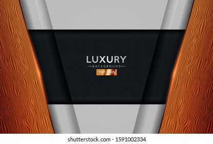 White background combine with wood texture and golden lines. Luxurious modern background design