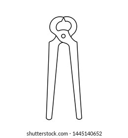  white background, construction tool pliers, contour