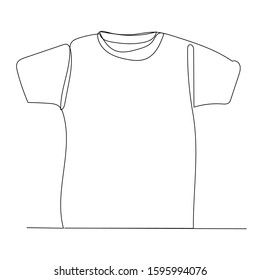 white background, continuous line drawing men's t-shirt