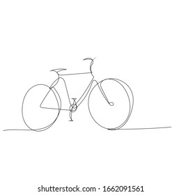 white background, continuous line drawing, bicycle
