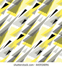 white background contrast  geometric seamless fabric sample. modern dynamic pattern vector illustration