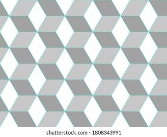 White background with convex squares. Seamless vector illustration. Follow other mosaic patterns in my collection.