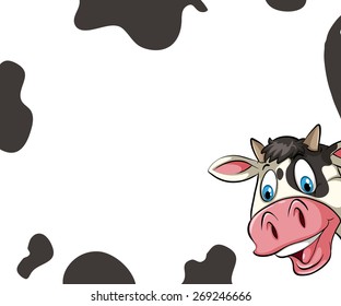 White background with cow theme frame