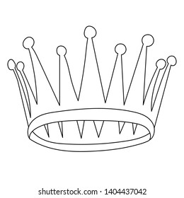 white background, crown, icon, sketch outline