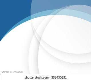White background curve line on blue space shadow overlap and dimension modern texture pattern for text and message website design. Vector illustration