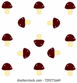 White background of dark brown mushrooms