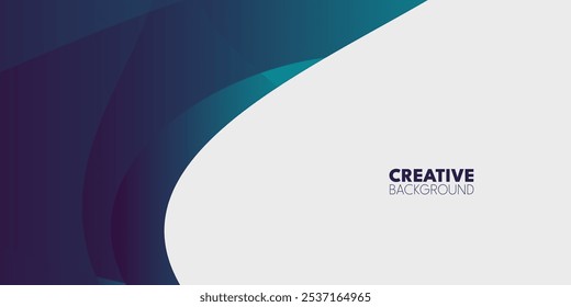 Um plano de fundo branco com tons de azul-petróleo escuro e formas curvas roxas.