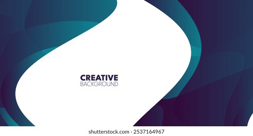 Un fondo blanco con Formas curvas de color verde azulado oscuro y púrpura.