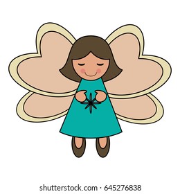 white background with decorative angel