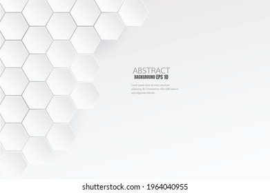 Weißer Hintergrund-Design Honeycomon-Hexagon-Licht und Schatten auf dem Hintergrund