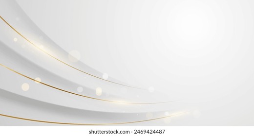 white background design With luxurious golden effect elements. Vector illustration