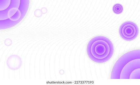 white background design with purple wavy line, bubble and circle elements. minimal, simple and clean concept. used for background, backdrop, banner, wallpaper, copy space or landing page