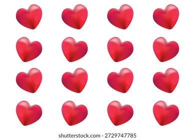 White background design with red hearts