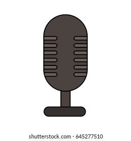 white background with desk microphone of fixed base