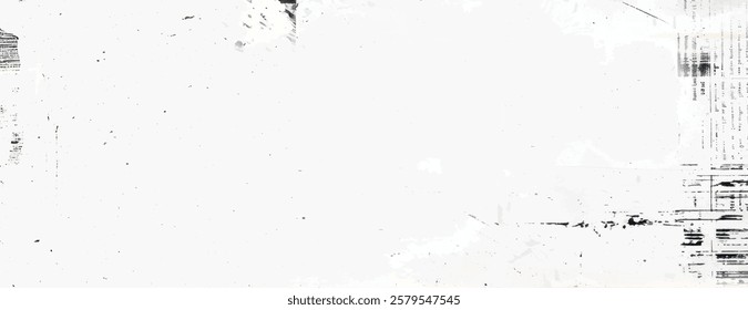 White background with a distressed, grunge style. The background features white color with black speckles and textured patterns. Paper texture background vector. White background.