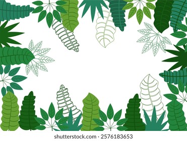 white background with drawing elements Tropical Flower Frame
