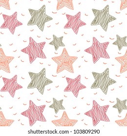 White background with the drawn stars